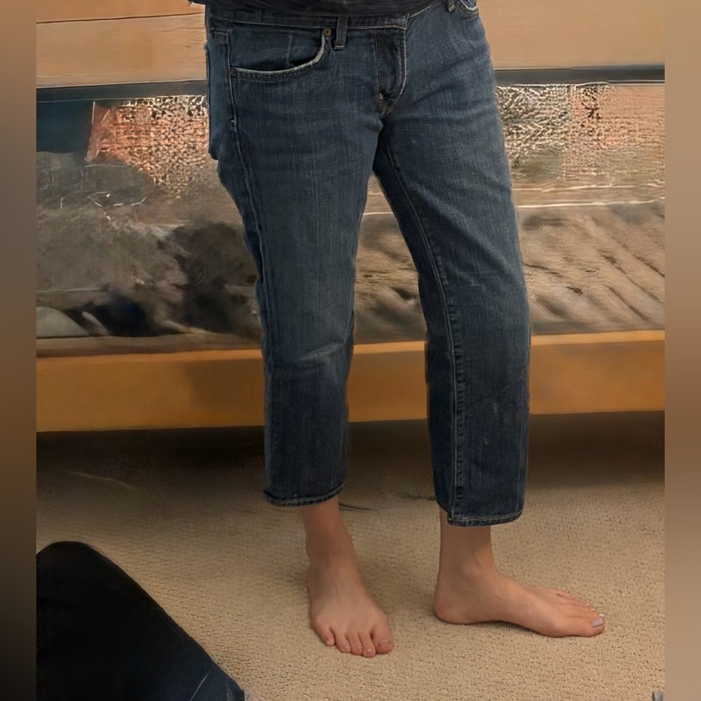 Citizens Of Humanity Dark Blue Cropped Ankle Jeans